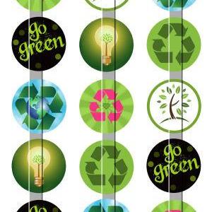 Go Green Recycle Symbols 1 Inch Circle Digital..