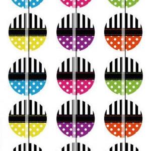 Stripes And Polka Dots Editable 1 Inch Circle..