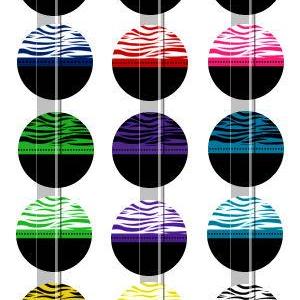 Zebra Print Colors Editable 1 Inch Circle Digital..