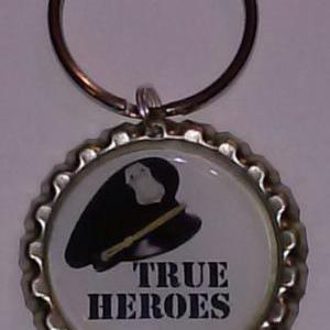 Police Officer True Hero Bottle Cap Key Chain Or..