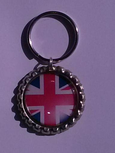 British Flag Bottle Cap Key Chain or Zipper Pull Perfect Gift For 1D One Direction Fans!